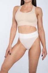 Stringi high waist. Białe majtki sportowe GYM GLAMOUR, l, bez wzorów, z koronki. Za 39.99 zł.