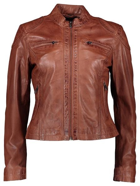 Buffalo Skórzana kurtka w kolorze karmelowym rozmiar: 42. Brązowe kurtki Buffalo, bez wzorów, ze skóry, bez kaptura. Za 388.16 zł.