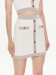 Elisabetta Franchi Spódnica mini GK-98B-42E2-004477 Biały Slim Fit. Białe spódnice Elisabetta Franchi, bez wzorów, z syntetyku, mini. Za 619.99 zł.