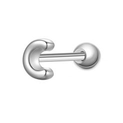Glanzstücke München Piercing Litera C ze srebra próby 925 w kolorze srebrnym Kolczyki 1 ct Damski. Szare kolczyki Glanzstücke München, srebrne. Za 110.49 zł.
