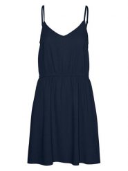 Vero Moda Sukienka letnia Mymilo 10303689 Granatowy Regular Fit. Niebieskie sukienki Vero Moda, m, bez wzorów, z wiskozy, bez kołnierzyka, bez ramiączek. Za 89.99 zł.