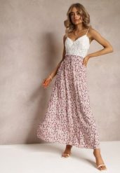 Różowa Rozkloszowana Spódnica Maxi w Kwiaty Dethuj. Czerwone spódnice Renee, l, bez wzorów, z bawełny, maxi, rozkloszowane. W wyprzedaży za 63.99 zł.