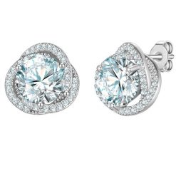 Yokoamii Kolczyki z posrebrzanego mosiadzu z cyrkonia 1 ct Damski. Białe kolczyki Yokoamii, z cyrkonią, posrebrzane. Za 149.99 zł.