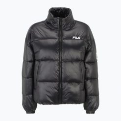 Kurtka zimowa damska FILA Lepe Shiny Puffer. Czarne kurtki Fila, na zimę, bez wzorów, bez kaptura. Za 359.99 zł.