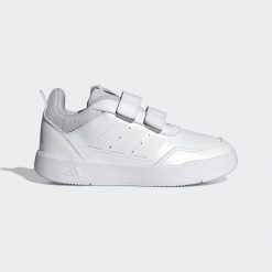 Buty Tensaur Sport 3.0 CF K. Białe buty sportowe lifestyle adidas, bez wzorów, z gumy, bez zapięcia, na jogę i pilates. Za 169.00 zł.