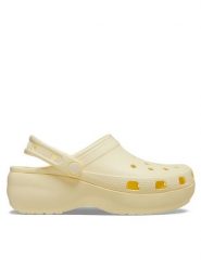 Crocs Klapki Classic Platform Clog W 206750 Beżowy. Brązowe klapki Crocs, bez wzorów, z tworzywa sztucznego, bez obcasa, bez zapięcia. Za 199.99 zł.