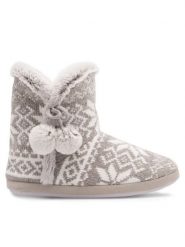 Home & Relax Kapcie 20SDR1147 Szary. Szare kapcie Home & Relax, bez wzorów, z materiału. Za 79.99 zł.