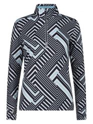 CMP Koszulka funkcyjna w kolorze czarno-biało-błękitnym rozmiar: 34. Białe t-shirty sportowe CMP, bez wzorów, z materiału, bez ramiączek, outdoorowe. Za 136.35 zł.