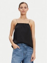HUGO Top Cebena 50536436 Czarny Regular Fit. Czarne topy Hugo, bez wzorów, z syntetyku, bez kołnierzyka, bez ramiączek. Za 299.99 zł.