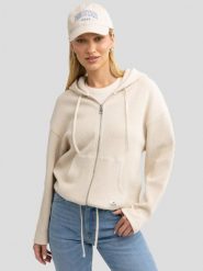 Bluza damska rozpinana z kapturem kremowa Grala 103. Białe bluzy BIG STAR, l, z aplikacjami, z bawełny, retro, bez ramiączek, z kapturem. Za 249.99 zł.