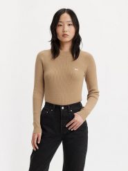 Levi´s Sweter w kolorze beżowym rozmiar: XL. Brązowe swetry s, bez wzorów, prążkowane, bez ramiączek. Za 101.94 zł.