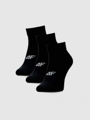 4F Skarpetki casual za kostkę (3-pack) damskie - czarne 35-38. Czarne skarpetki 4f, bez wzorów, z bawełny. Za 49.99 zł.