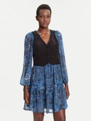 Desigual Sukienka codzienna Chaleco 25WWVW27 Niebieski Regular Fit. Niebieskie sukienki Desigual, na co dzień, xs, bez wzorów, z syntetyku, bez kołnierzyka, bez ramiączek, proste. Za 589.99 zł.