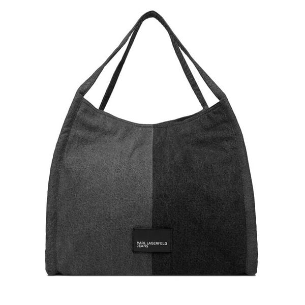 Torebka Karl Lagerfeld Jeans. Czarne shopper bag Karl Lagerfeld Jeans, bez wzorów, z jeansu, bez dodatków. Za 276.99 zł.