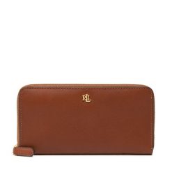 Portfel LAUREN RALPH LAUREN. Brązowe portfele Lauren Ralph Lauren, bez wzorów. Za 799.99 zł.
