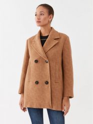 Pinko Płaszcz wełniany 101875 Y82W Brązowy Regular Fit. Brązowe płaszcze Pinko, na zimę, bez wzorów, z wełny, bez kaptura. Za 3,369.00 zł.