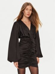 Eleh Sukienka koktajlowa E00199 Czarny Regular Fit. Czarne sukienki Eleh, s, bez wzorów, z syntetyku, wizytowe, bez kołnierzyka, bez ramiączek. Za 299.99 zł.