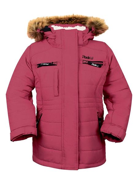 Peek U Parka zimowa w kolorze różowym rozmiar: 152. Różowe płaszcze Peek U, na zimę, m, bez wzorów, bez kaptura. Za 312.58 zł.