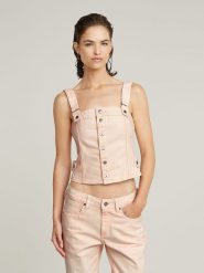 G-Star Top w kolorze pomarańczowym rozmiar: S. Pomarańczowe topy G-Star, s, bez wzorów, z bawełny, retro, bez kołnierzyka, bez ramiączek. Za 195.99 zł.