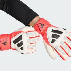 Rękawice Bramkarskie Predator Match Fingersave. Białe rękawiczki adidas, bez wzorów, sportowe. Za 279.00 zł.