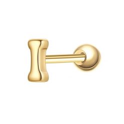 Glanzstücke München Piercing Litera I ze srebra próby 925 w kolorze zlotym Kolczyki 1 ct Damski. Żółte kolczyki Glanzstücke München, pozłacane. Za 110.49 zł.