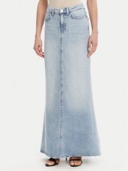 Guess Spódnica jeansowa W5GD83 D5B96 Niebieski Regular Fit. Niebieskie spódnice Guess, z aplikacjami, z jeansu. Za 389.99 zł.