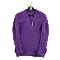 Second life - Damski fioletowy sweter - Stan dobry. Fioletowe swetry Ralph Lauren, bez wzorów, sportowe, bez ramiączek. Za 114.98 zł.