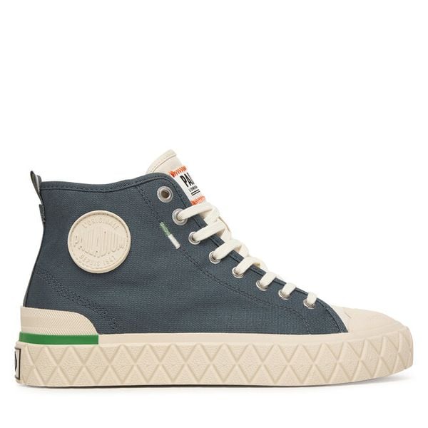 Trapery Palladium. Niebieskie traperki Palladium, bez wzorów, bez obcasa, bez zapięcia. Za 343.99 zł.
