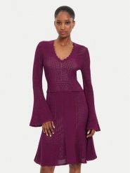 TWINSET Sukienka dzianinowa 242TP3051 Fioletowy Regular Fit. Fioletowe sukienki Twinset, s, bez wzorów, z dzianiny, bez kołnierzyka, bez ramiączek. Za 679.99 zł.
