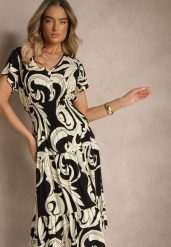 Czarna Bawełniana Sukienka z Abstrakcyjnym Motywem i Guzikami Talivea. Czarne sukienki Renee, na co dzień, l, bez wzorów, z bawełny, eleganckie, bez kołnierzyka, bez ramiączek, midi, proste. W wyprzedaży za 43.99 zł.
