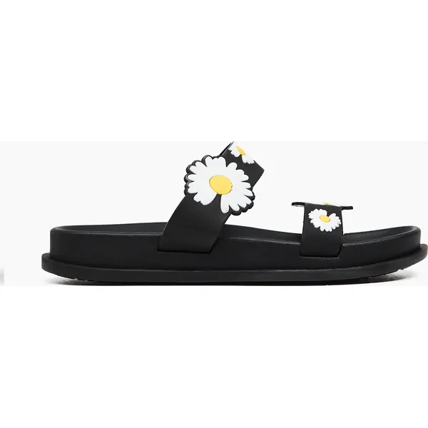 Czarne klapki w stokrotki - Czarny. Czarne klapki Cropp, bez wzorów, bez obcasa, bez zapięcia. Za 49.99 zł.