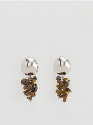 Kolczyki z naturalnymi kamieniami - ciemnobrązowy. Brązowe kolczyki Reserved. Za 79.99 zł.