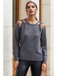 Milan Kiss Sweter w kolorze szarym rozmiar: L. Szare swetry Milan Kiss, l, bez wzorów, z bawełny, bez ramiączek. Za 185.45 zł.