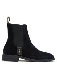 Gant Sztyblety 33553426 Czarny. Czarne botki Gant, bez wzorów, ze skóry, bez obcasa, na płaskiej podeszwie, bez zapięcia. Za 719.99 zł.