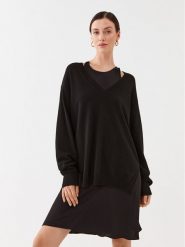 TWINSET Sukienka codzienna Abito 232TP3211 Czarny Regular Fit. Czarne sukienki Twinset, na co dzień, m, bez wzorów, z wiskozy, bez kołnierzyka, bez ramiączek, proste. Za 1,729.00 zł.