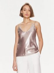 Boss Top Besatie 50512748 Brązowy Regular Fit. Brązowe topy Boss, bez wzorów, z syntetyku, bez kołnierzyka, bez ramiączek. Za 569.99 zł.