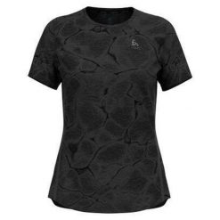 Koszulka damska do biegania ODLO Zeroweight Engineered Chill-Tec. Czarne t-shirty sportowe ODLO, l, bez wzorów, bez ramiączek, do biegania. Za 299.99 zł.
