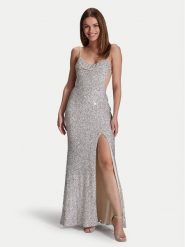 Hey Kyla Sukienka wieczorowa 5AG070HK Srebrny Slim Fit. Szare sukienki Hey Kyla, bez wzorów, z syntetyku, wizytowe, bez kołnierzyka, bez ramiączek. Za 619.99 zł.