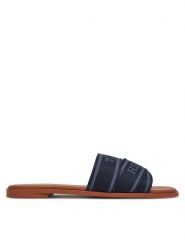 Tommy Hilfiger Klapki Webbing Mule FW0FW08421 Granatowy. Niebieskie klapki Tommy Hilfiger, bez wzorów, z materiału, bez obcasa, bez zapięcia. Za 219.99 zł.