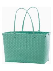 Overbeck and Friends Shopper bag "Aquamarin" w kolorze turkusowym - 43 x 28 x 23 cm rozmiar: onesize. Niebieskie shopper bag Overbeck and Friends, bez wzorów, z materiału, bez dodatków. Za 154.43 zł.