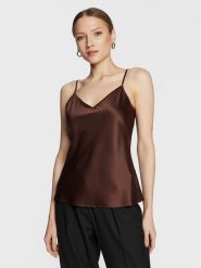 Marella Top Rolf 31660129 Brązowy Regular Fit. Brązowe topy Marella, bez wzorów, z syntetyku, bez kołnierzyka, bez ramiączek. Za 369.99 zł.