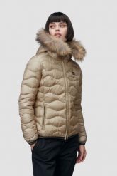 BLAUER Beżowa kurtka damska Aldie Short Jackets. Brązowe kurtki Blauer USA, l, bez wzorów, z futra, bez kaptura. W wyprzedaży za 1,209.99 zł.