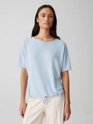 OPUS Bluzka w kolorze błękitnym rozmiar: 44. Niebieskie bluzki Opus, bez wzorów, bez kołnierzyka, bez ramiączek. Za 104.89 zł.