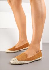 Jasnobrązowe Espadryle Ozdobione Plecionką Tiaziane. Brązowe espadryle Born2be, bez wzorów, eleganckie, bez obcasa. W wyprzedaży za 38.24 zł.
