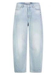 Sublevel Dżinsy - Barrel fit - w kolorze błękitnym rozmiar: XS. Niebieskie jeansy Sublevel, xs, z aplikacjami, ze skóry, klasyczne. Za 159.95 zł.