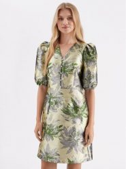 Bruuns Bazaar Sukienka koktajlowa Watsonia BBW3465 Zielony Regular Fit. Zielone sukienki Bruuns Bazaar, bez wzorów, z syntetyku, wizytowe, bez kołnierzyka, bez ramiączek. Za 529.99 zł.