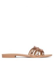 Guess Klapki FLJHO2 ELE03 Miedziany. Brązowe klapki Guess, z aplikacjami, z syntetyku, bez obcasa, bez zapięcia. Za 162.99 zł.