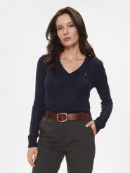 Polo Ralph Lauren Sweter 211891641002 Niebieski Regular Fit. Niebieskie swetry Polo Ralph Lauren, xl, bez wzorów, z bawełny, bez ramiączek. Za 479.99 zł.