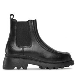 Sztyblety Tamaris. Czarne botki Tamaris, bez wzorów, bez obcasa, na płaskiej podeszwie, bez zapięcia. Za 269.99 zł.