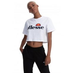 Koszulka sportowa damska Ellesse Alberta Crop. Czerwone t-shirty sportowe Ellesse, m, bez wzorów, z bawełny, bez ramiączek, na jogę i pilates. Za 68.00 zł.